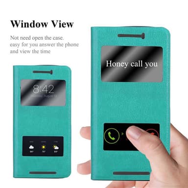 HTC ONE M9 lommebokdeksel cover (turkis)