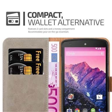 LG Google NEXUS 5 lommebokdeksel etui (brun)