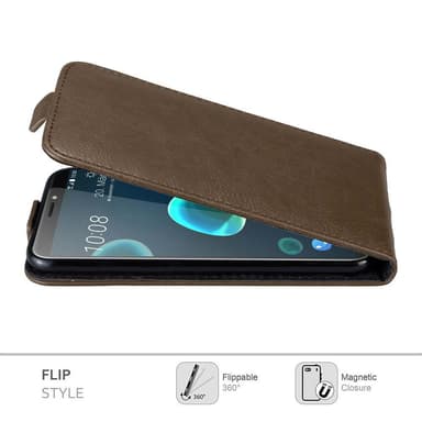 HTC Desire 12 PLUS deksel flip cover (brun)