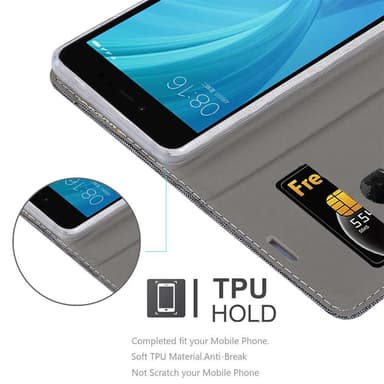 Xiaomi RedMi NOTE 5A lommebokdeksel etui (grå)