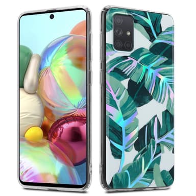 Samsung Galaxy A71 4G lommebokdeksel Blomster (hvit)