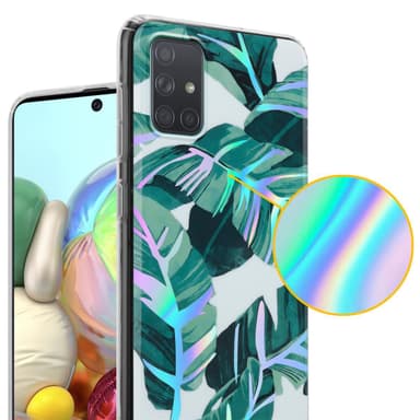 Samsung Galaxy A71 4G lommebokdeksel Blomster (hvit)