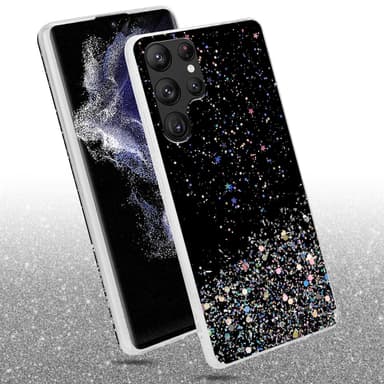 Samsung Galaxy S22 ULTRA Silikondeksel Glitter (svart)