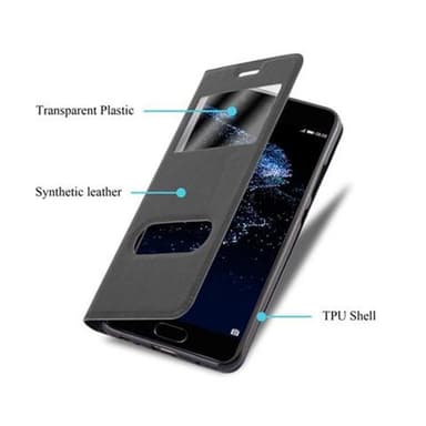 Huawei P10 lommebokdeksel cover (svart)