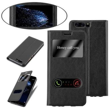 Huawei P10 lommebokdeksel cover (svart)