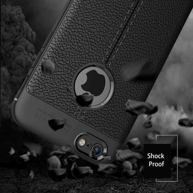 iPhone 6 / 6S Deksel Kunstskinn (svart)