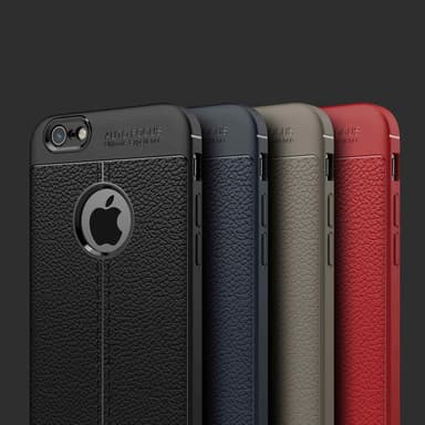 iPhone 6 / 6S Deksel Kunstskinn (svart)