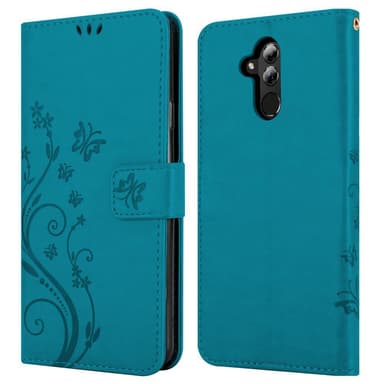 Huawei MATE 20 LITE lommebokdeksel Blomster (blå)