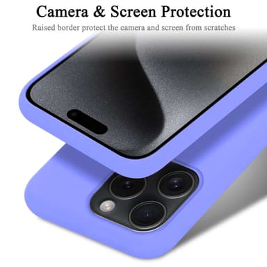 iPhone 15 PRO MAX silikondeksel case (Lilla)