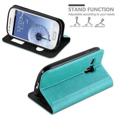 Samsung Galaxy S3 MINI lommebokdeksel cover (turkis)