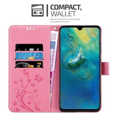 Huawei MATE 20 lommebokdeksel Blomster (rosa)