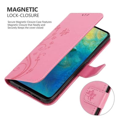 Huawei MATE 20 lommebokdeksel Blomster (rosa)
