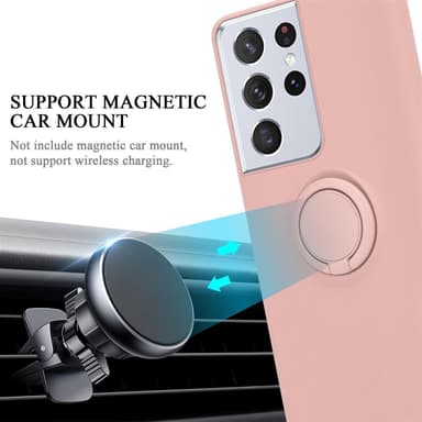 Deksel Samsung Galaxy S21 ULTRA Ring Case (rosa)