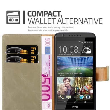 HTC Desire 820 lommebokdeksel etui (brun)