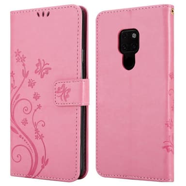 Huawei MATE 20 lommebokdeksel Blomster (rosa)