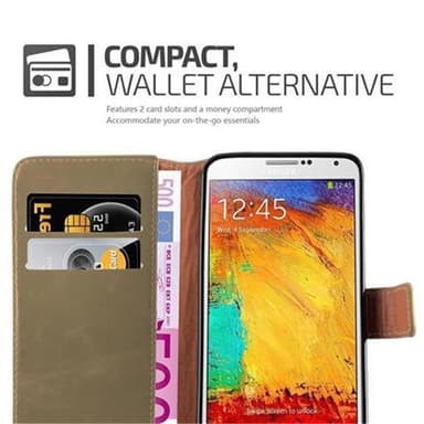 Samsung Galaxy NOTE 3 lommebokdeksel etui (brun)