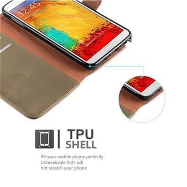 Samsung Galaxy NOTE 3 lommebokdeksel etui (brun)