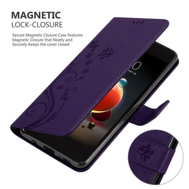 LG K8 2018 / K9 2018 lommebokdeksel Blomster (lilla)