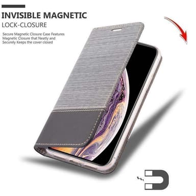 iPhone XS MAX lommebokdeksel etui (grå)
