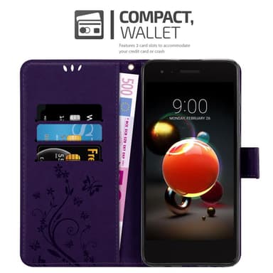 LG K8 2018 / K9 2018 lommebokdeksel Blomster (lilla)