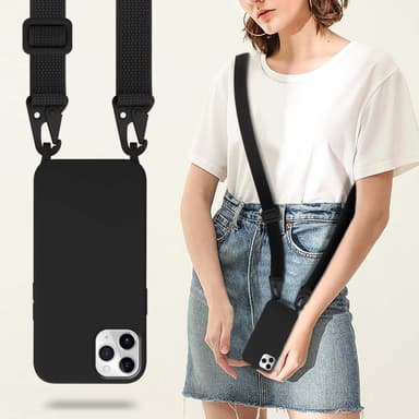 Deksel iPhone 11 PRO med Halskjede (svart)