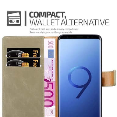 Samsung Galaxy S9 lommebokdeksel etui (brun)