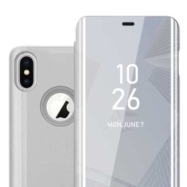iPhone X / XS lommebokdeksel etui (sølv)