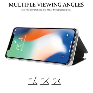 iPhone X / XS lommebokdeksel etui (sølv)