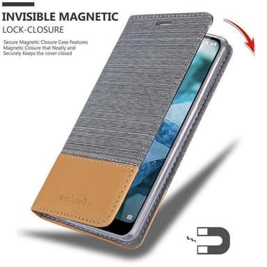Nokia 7.1 lommebokdeksel etui (grå)