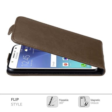 Samsung Galaxy J7 2015 deksel flip cover (brun)