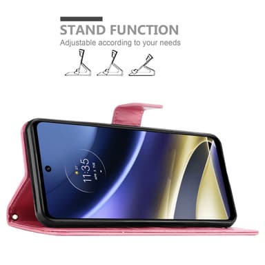 Motorola MOTO G51 5G lommebokdeksel Blomster (rosa)