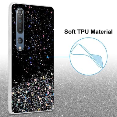 Xiaomi Mi 10 / Mi 10 PRO Silikondeksel Glitter (Svart)
