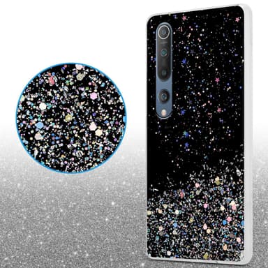 Xiaomi Mi 10 / Mi 10 PRO Silikondeksel Glitter (Svart)