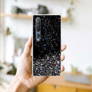 Xiaomi Mi 10 / Mi 10 PRO Silikondeksel Glitter (Svart)