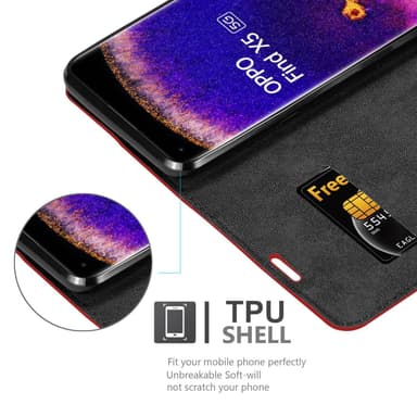 Oppo FIND X5 lommebokdeksel case (rød)