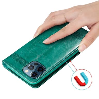 iPhone 12 PRO MAX lommebokdeksel etui (turkis)