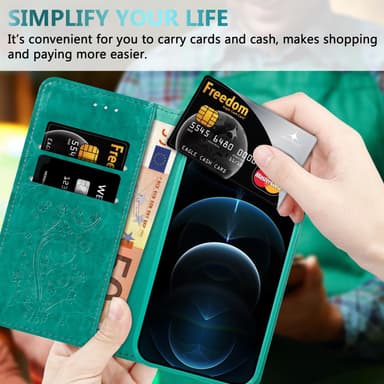 iPhone 12 PRO MAX lommebokdeksel etui (turkis)