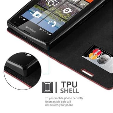 Nokia Lumia 435 lommebokdeksel case (rød)