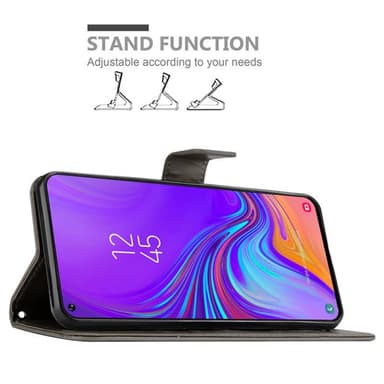 Samsung Galaxy A8s lommebokdeksel Blomster (grå)