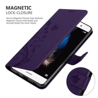 Huawei P8 LITE 2015 lommebokdeksel Blomster (lilla)