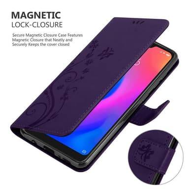 Xiaomi RedMi NOTE 6 PRO lommebokdeksel Blomster (lilla)