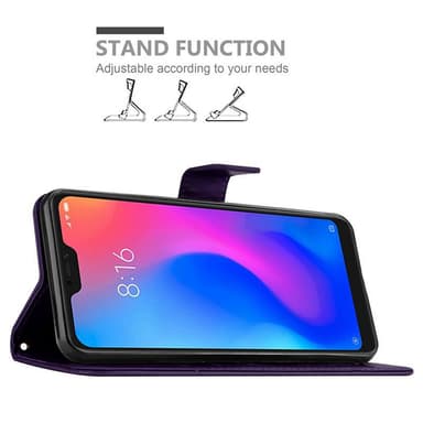 Xiaomi RedMi NOTE 6 PRO lommebokdeksel Blomster (lilla)