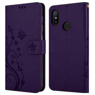 Xiaomi RedMi NOTE 6 PRO lommebokdeksel Blomster (lilla)