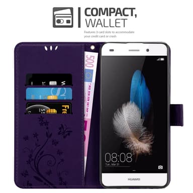 Huawei P8 LITE 2015 lommebokdeksel Blomster (lilla)
