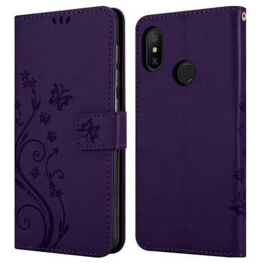 Xiaomi RedMi NOTE 6 PRO lommebokdeksel Blomster (lilla)