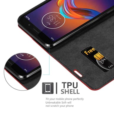 Motorola MOTO E6 PLAY lommebokdeksel case (rød)