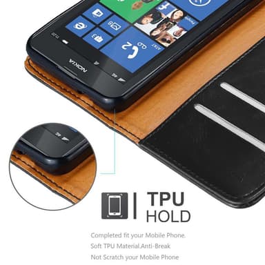 Nokia Lumia 520 / 521 lommebokdeksel etui (svart)