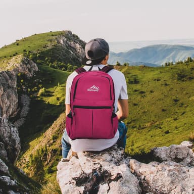 Sammenleggbar ryggsekk 36L unisex vanntett (rosa)