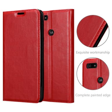 Motorola MOTO E6 PLAY lommebokdeksel case (rød)