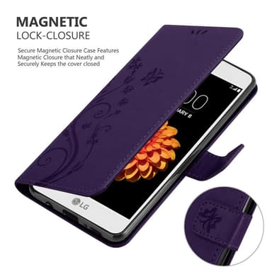 LG K7 2016 lommebokdeksel Blomster (lilla)